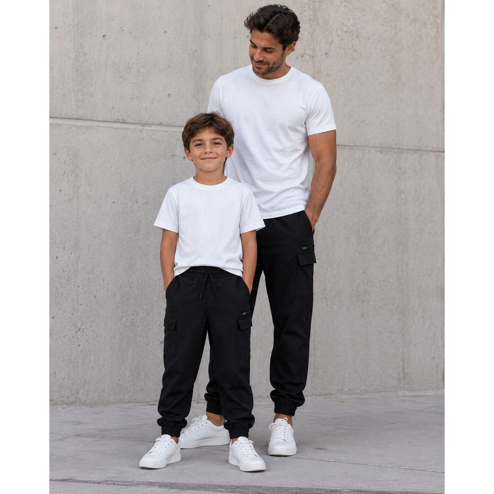 All In Motion Kids Jogger Black Cargo Pants Recycled Stretch Activewear XL 14